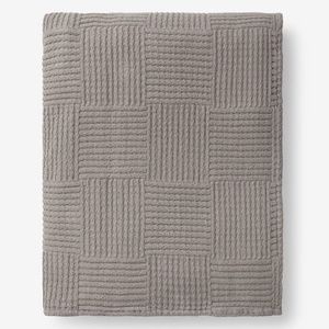 Company Store 100% Cotton Basket Weave Blanket: King Size, Shale (Greige) Color